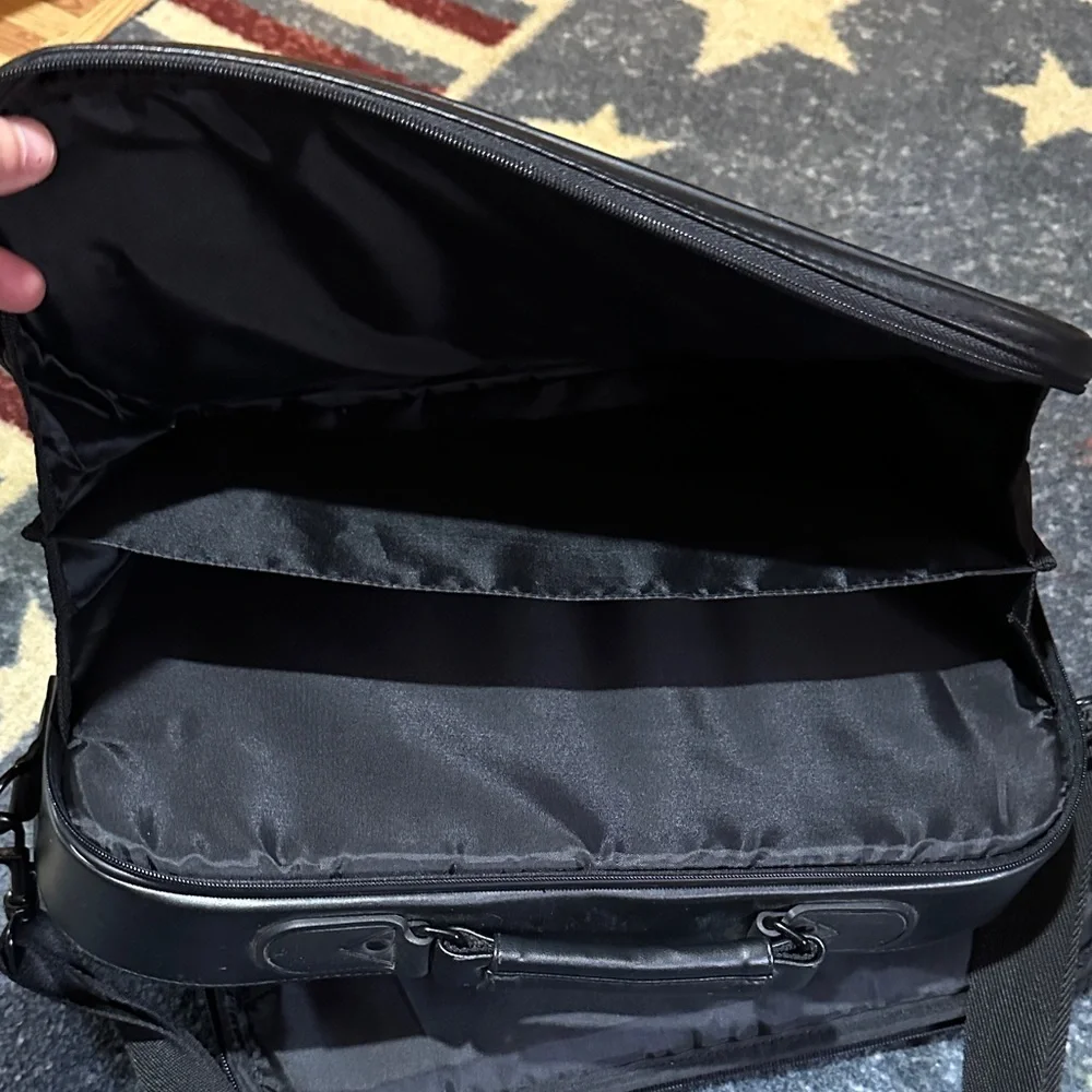 ICON Black Leather Laptop Bag